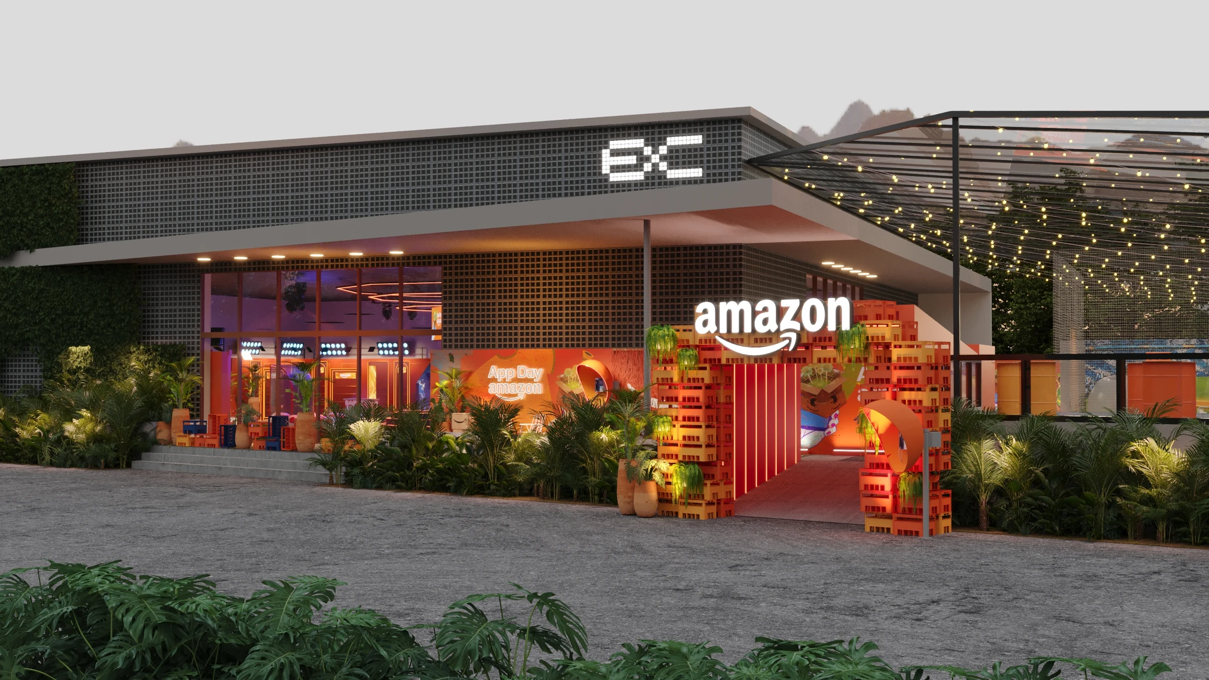 Exterior overview of the Amazon App Day venue