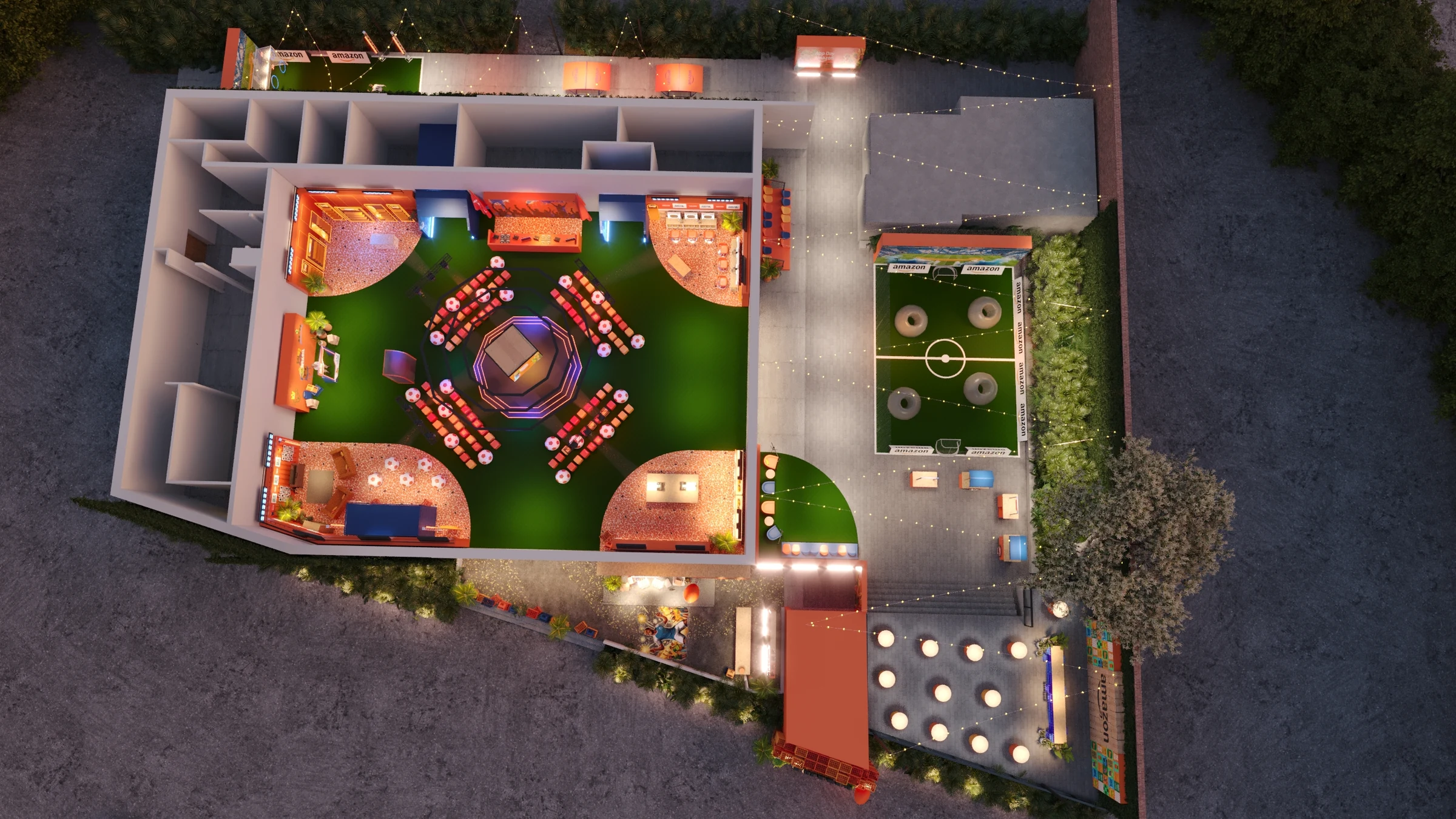 Aerial overview of the Amazon App Day experience