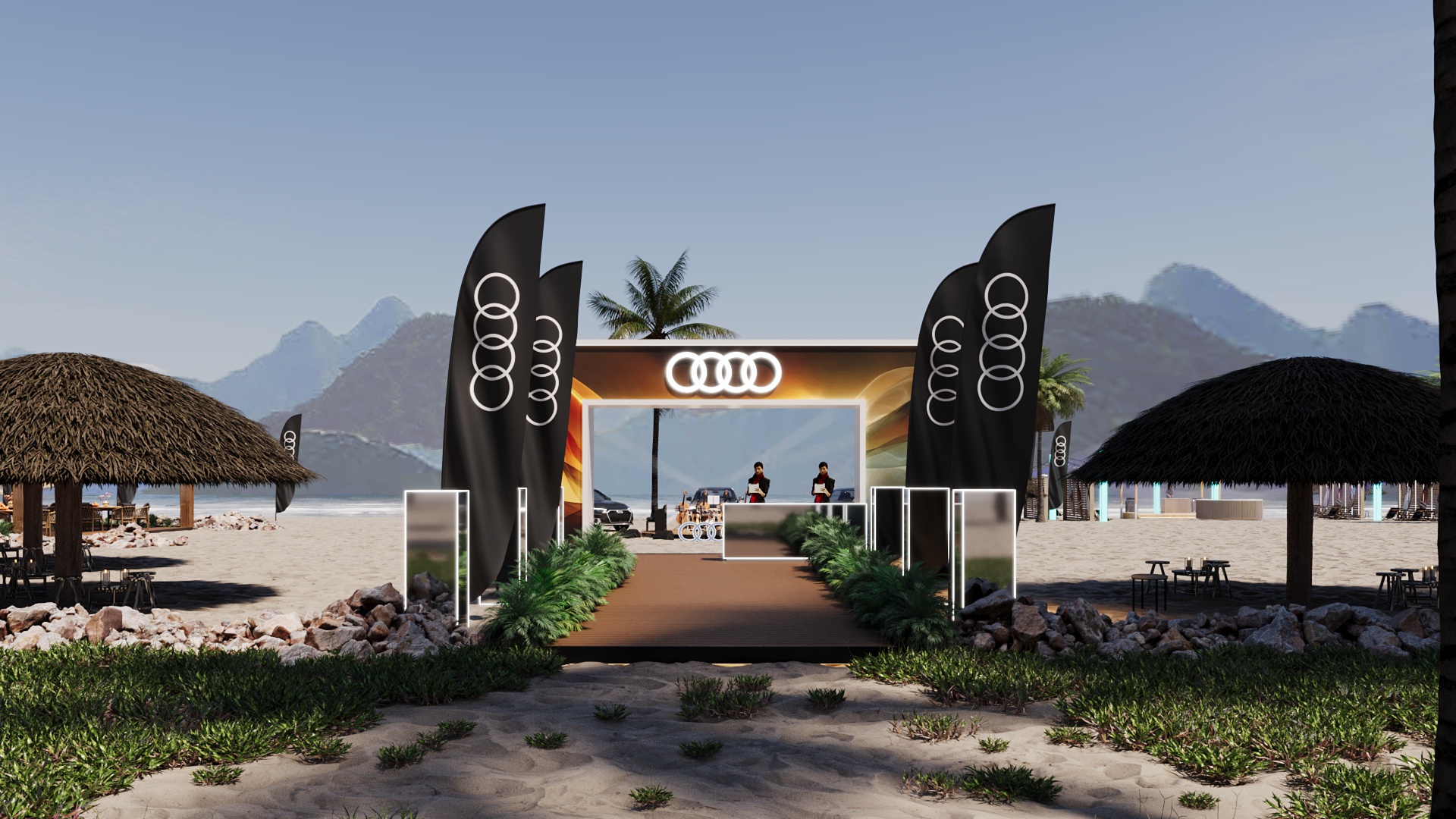 Audi e-motions beachfront arrival and accreditation experience