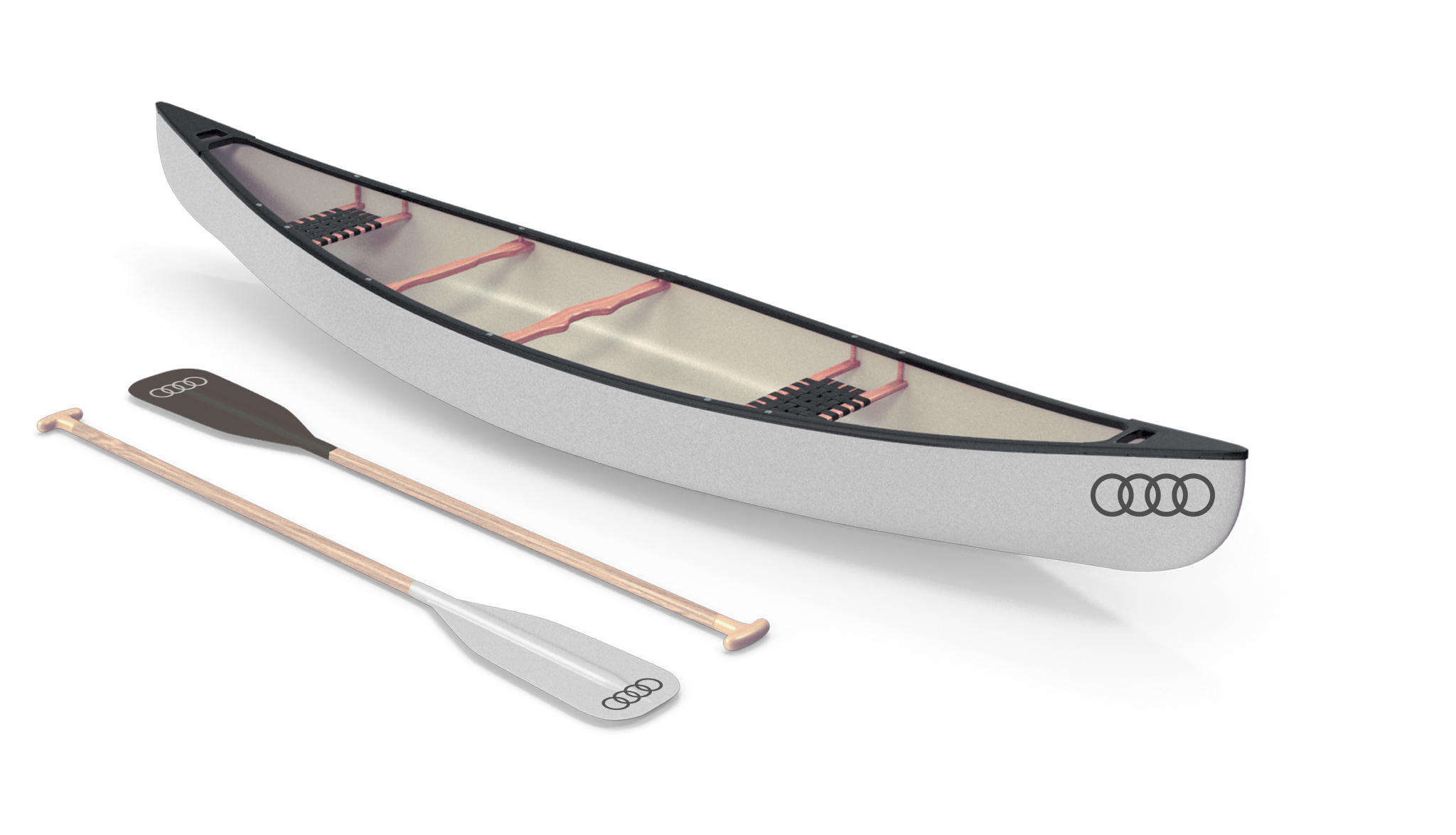 Audi branded canoe and paddles