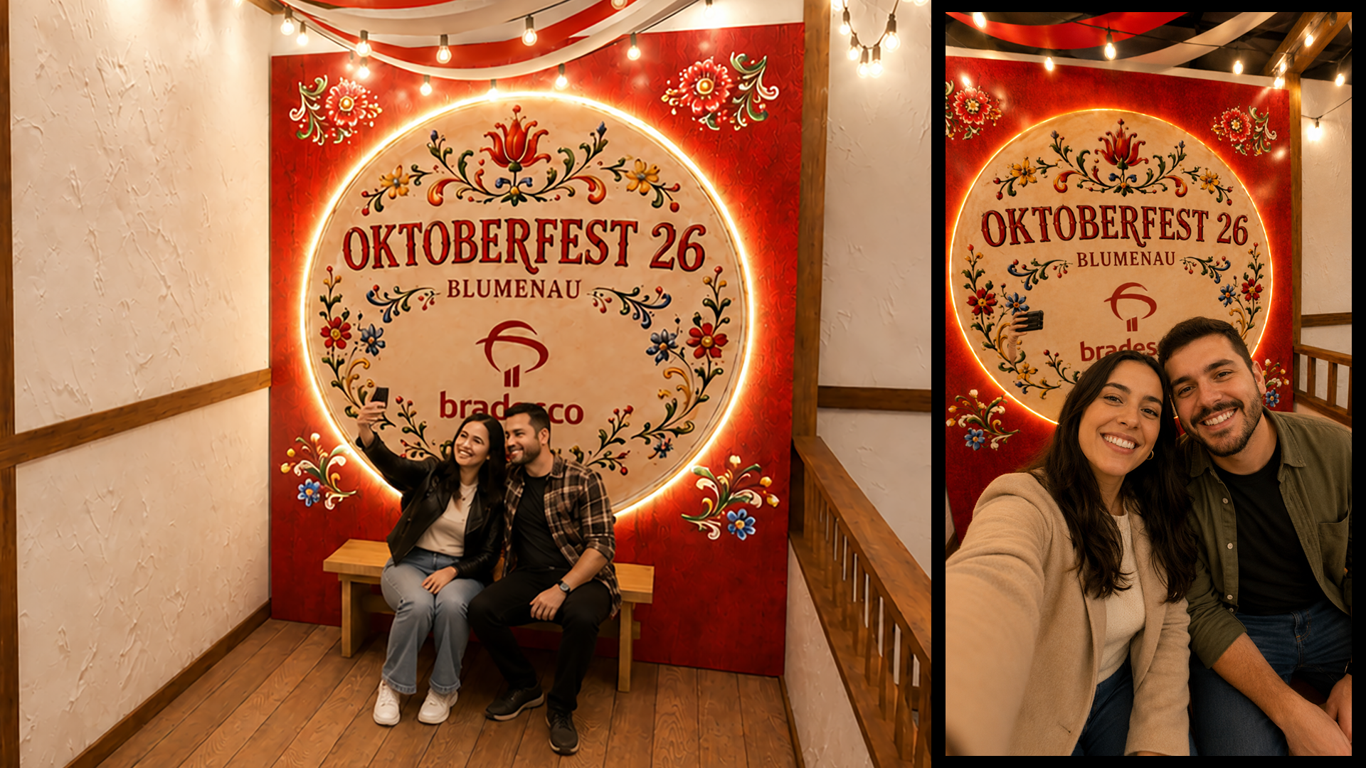 Bradesco Oktoberfest photo moment inside the branded experience