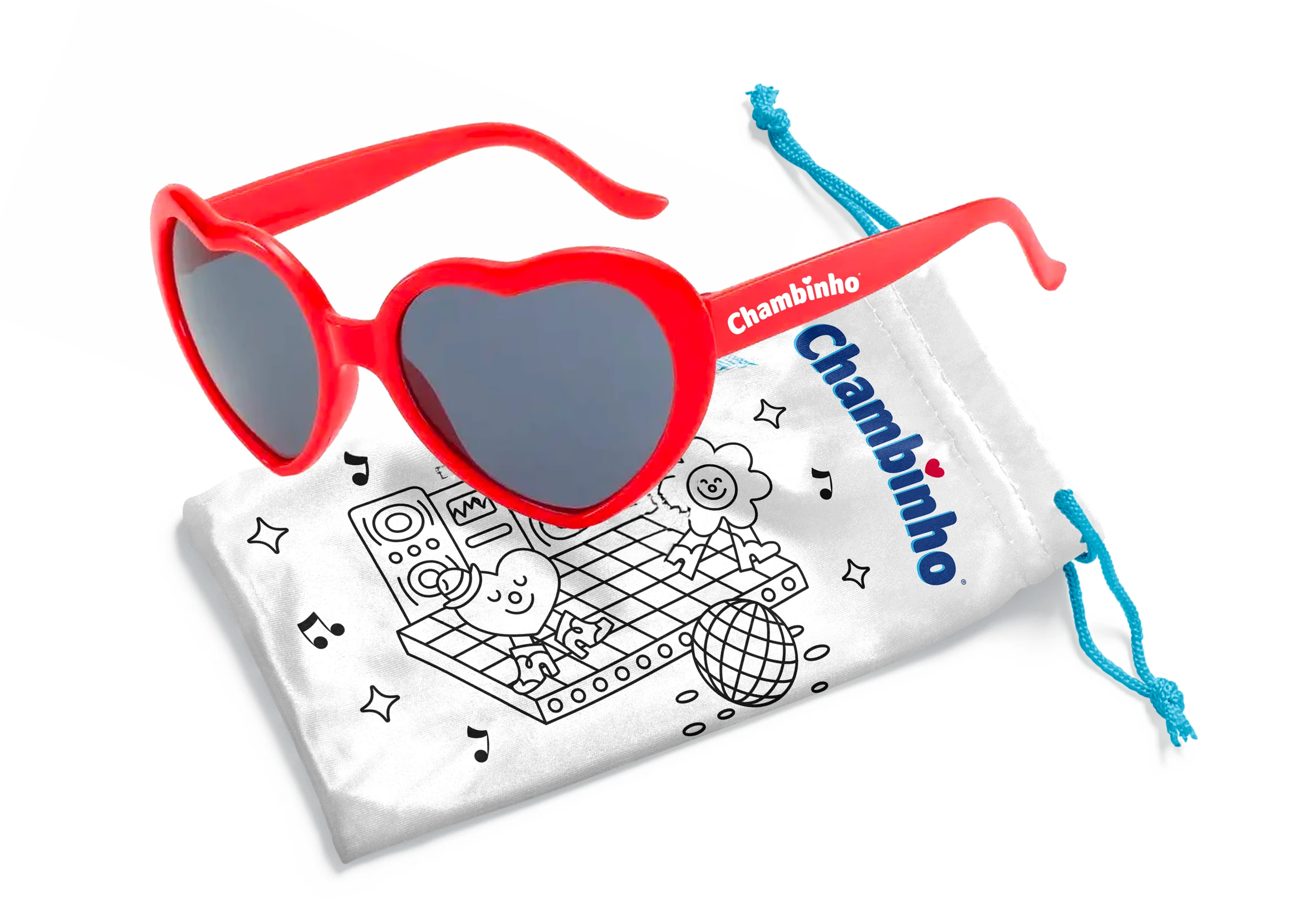 Chambinho heart sunglasses and activity pouch