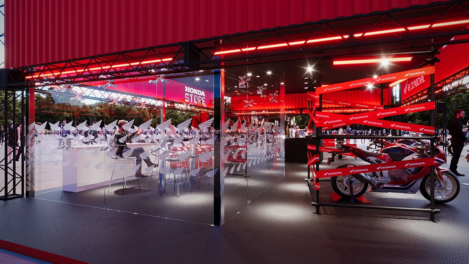 Honda motorcycle gallery inside the MotoGP Fanzone