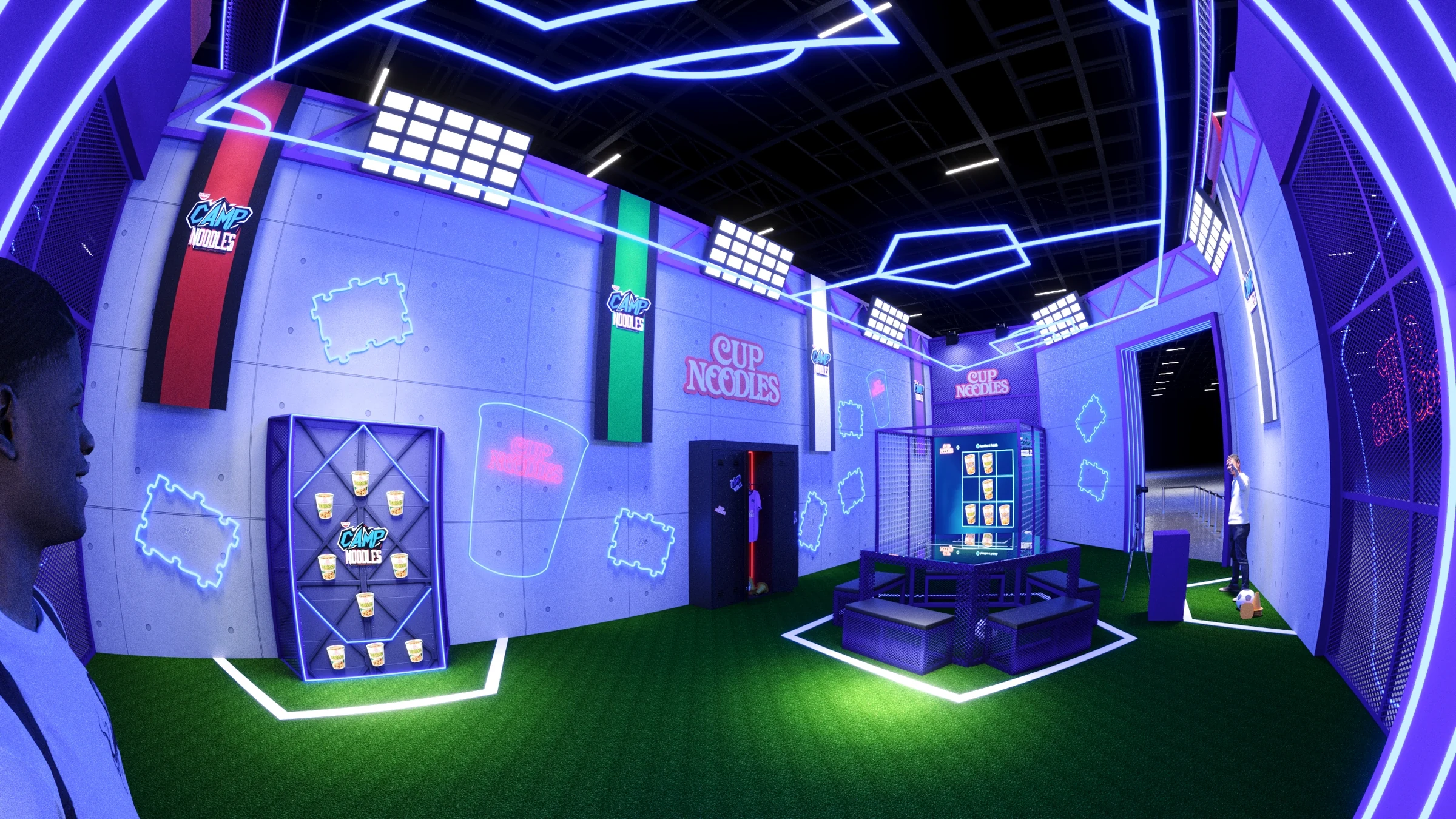 Interior of the Camp Noodles football tryout experience