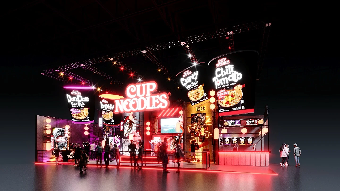 Front view of the Cup Noodles CCXP 2026 experience